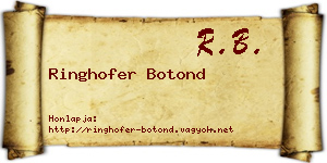 Ringhofer Botond névjegykártya